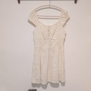 Old Navy Cream Eyelet Mini Dress - Size Medium